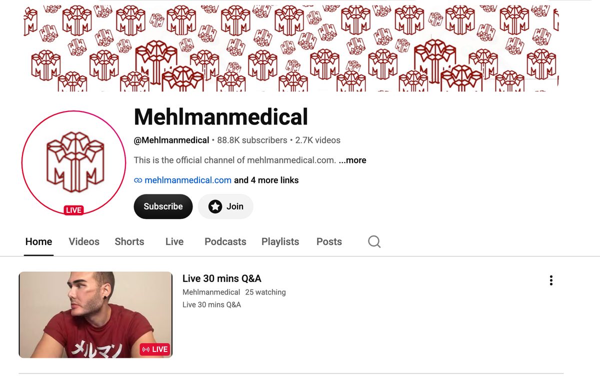 Mehlman Medical’s YouTube channel (@Mehlmanmedical).