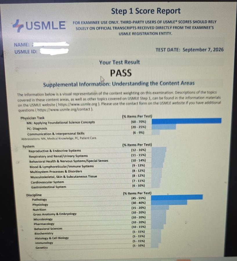 Step 1 score report: PASS
