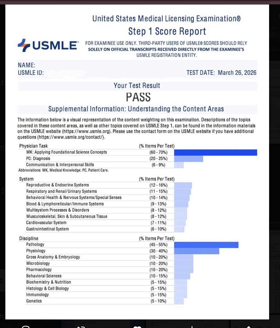 Step 1 score report: PASS